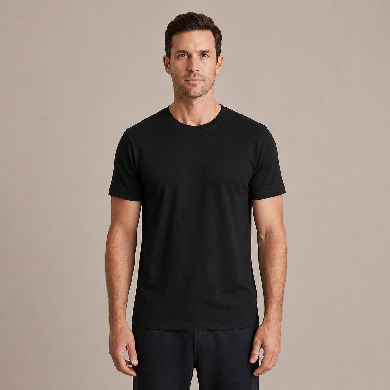 The Essential Tee - Unisex Black Crew Neck Cotton T-Shirt