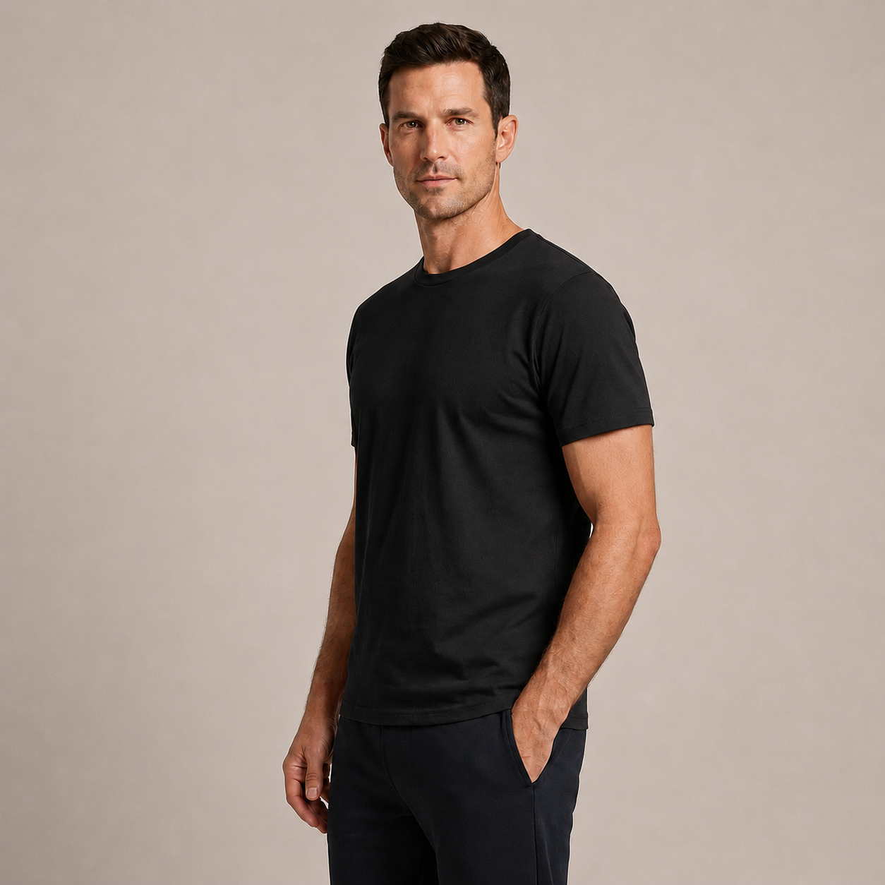 The Essential Tee - Unisex Black Crew Neck Cotton T-Shirt