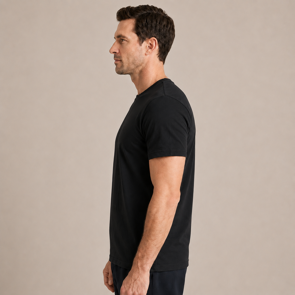 The Essential Tee - Unisex Black Crew Neck Cotton T-Shirt
