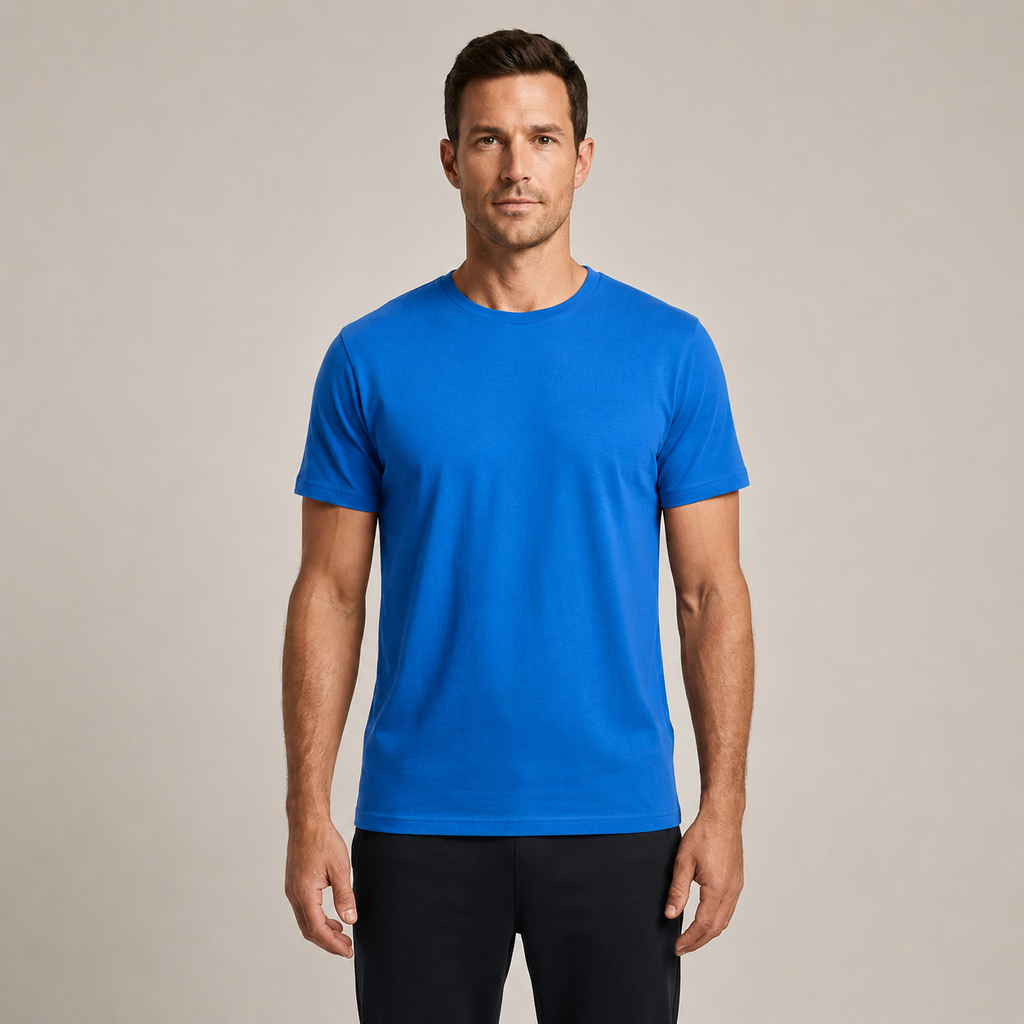 The Essential Tee - Unisex Blue Crew Neck Cotton T-Shirt
