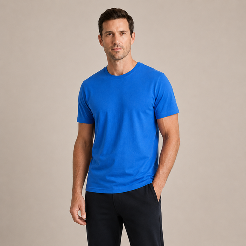 The Essential Tee - Unisex Blue Crew Neck Cotton T-Shirt