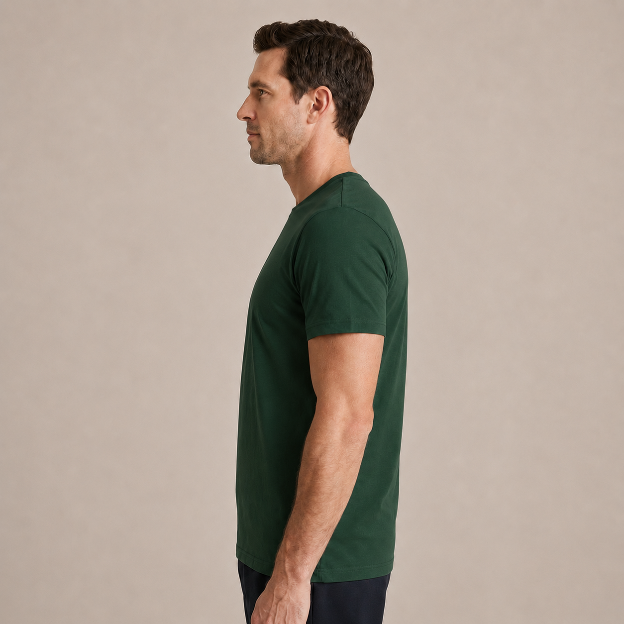 The Essential Tee - Unisex Forest Green Crew Neck Cotton T-Shirt