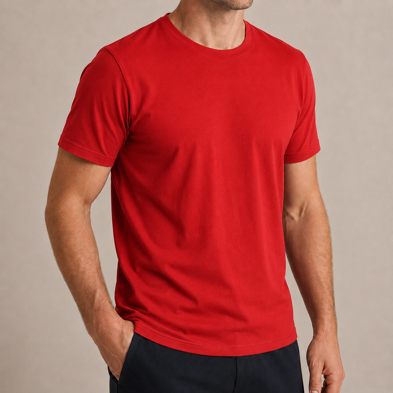 The Essential Tee - Unisex Red Crew Neck Cotton T-Shirt